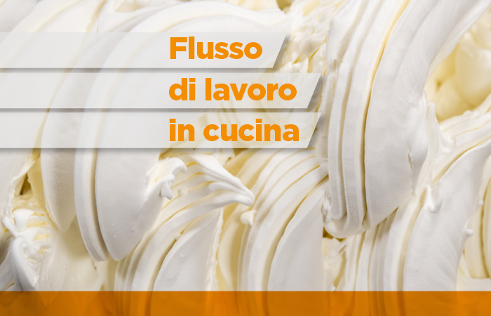 Flusso di lavoro per la produzione di gelato in cucina